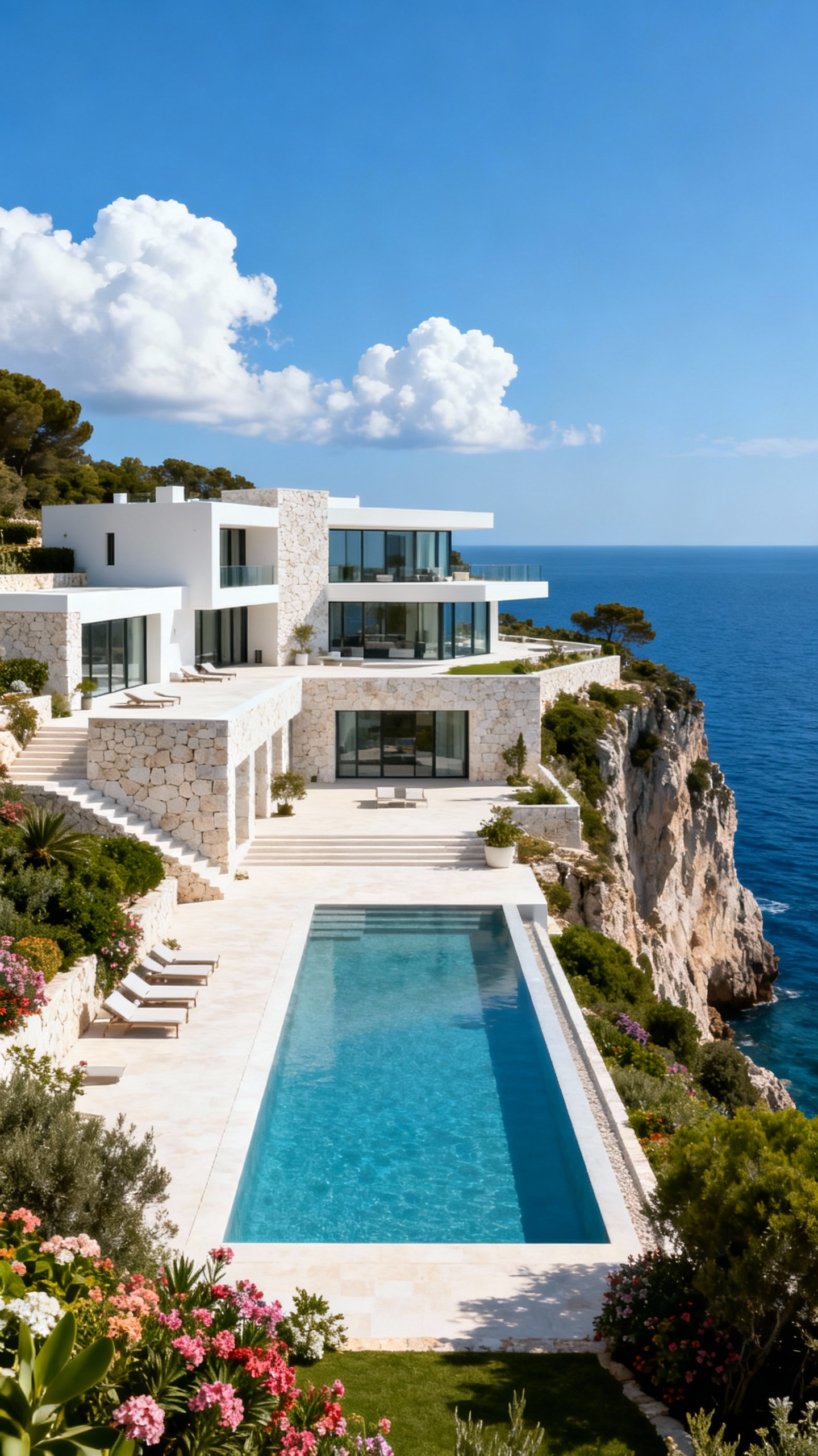 A Cliffside Mediterranean Mansion Designed for Light and Stillness